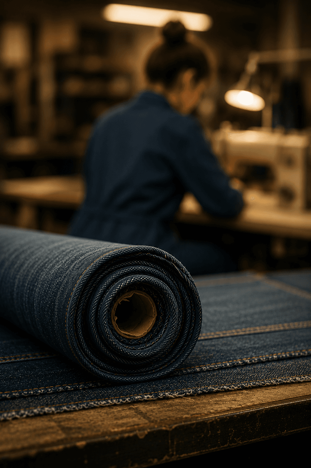 Detalle de denim en atelier